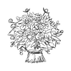 Floral bouquet, sketch for your design