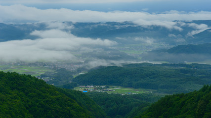 Naklejka premium Landscape of Suwa in Nagano, Japan