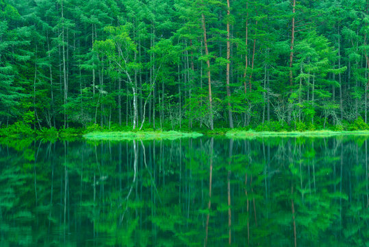 Mishaka Pond in Nagano, Japan
