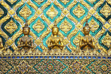Fototapeta na wymiar Angel sculpture decoration at Wat Phra Kaew