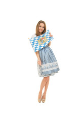 Wiesnmadl mit Flagge