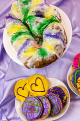 Mardi Gras King Cake with baby