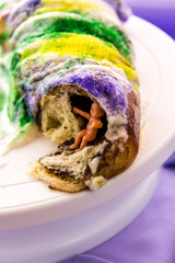 Mardi Gras King Cake with baby