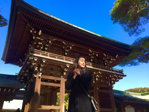 Asian Girl At Meiji Jingu Shrine