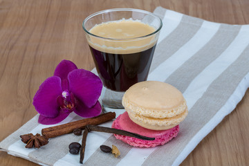 Coffee with macaroons
