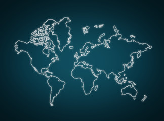 contour of world map