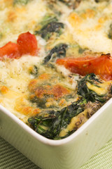 Omelet with vegetables and cheese. Frittata