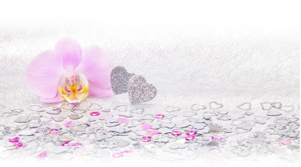 Herzen, Orchidee, Hintergrund