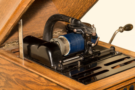 Antique Cylinder Phonograph Detail