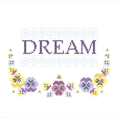 Dream inscription with white background