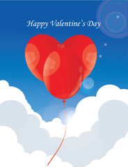 Plakat Ballon heart in sky