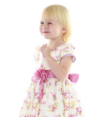 Comparative girl in a long dress