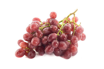 Bunch of fresh grapes fruit on white
