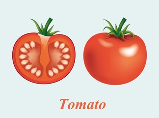 Obraz na płótnie Canvas beautiful red ripe tomatoes