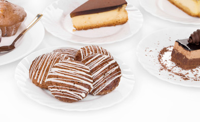 Sweets on a white plates