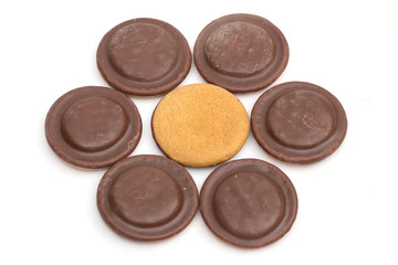 cookies on the white background