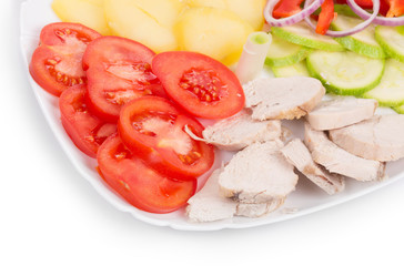 Warm meat salad