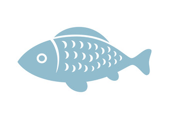 Fish vector icon on white background