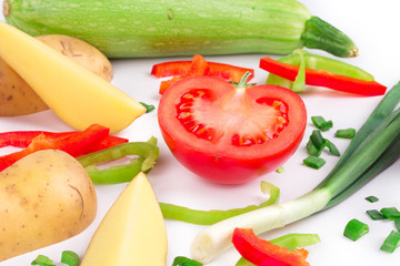 fresh sliced vegetables