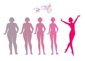 Be fit, woman silhouette images