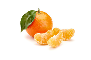 mandarines on white background