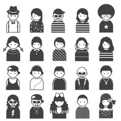 Various People Symbol Icons Teenager Set