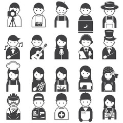 Various People Symbol Icons Occupation and Artisan Set