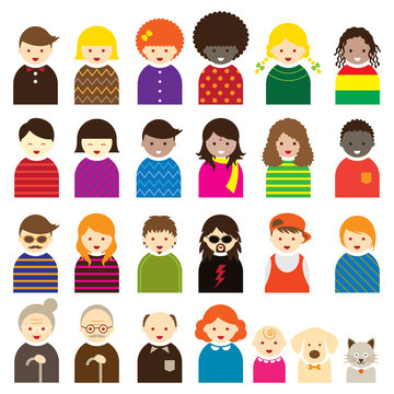 Various People Symbol Icons Family Set