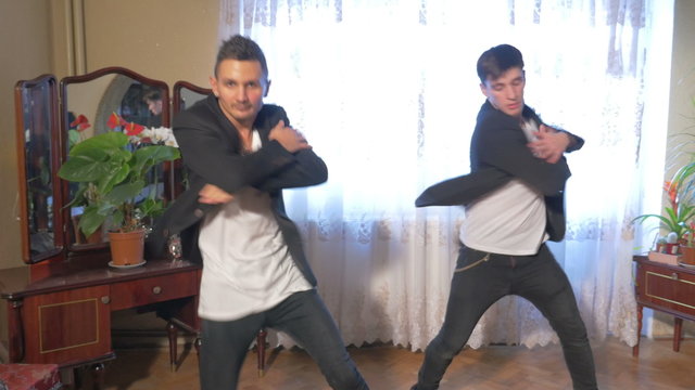 4k - Young break dancers showing their freestyle choreography