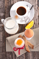 Obraz na płótnie Canvas breakfast with boiled egg