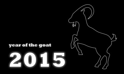 Year of the goat - black background