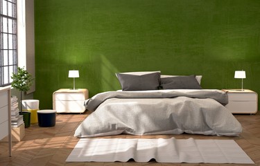 Grünes Schlafzimmer