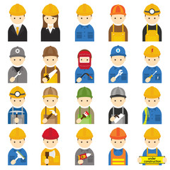 Worker, Craftsman, Symbol Icons Set