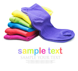 colorful socks isolated on white background