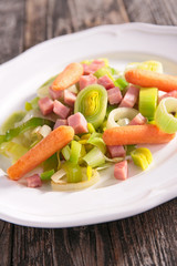fried vegetable and bacon
