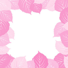 Fototapeta na wymiar Pink leaves frame