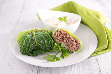 cabbage roll with meat and rice