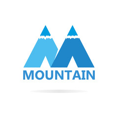 Logo of mountains in style of M