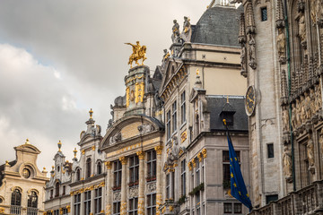 Fototapeta na wymiar Buildings of Old Town Brussels in Belgium