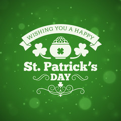St. Patricks Day vintage holiday badge design