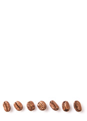 Roasted coffee bean over white background