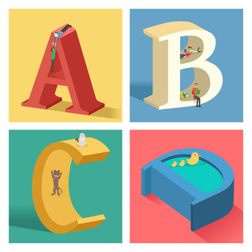 Alphabets concept in 3D