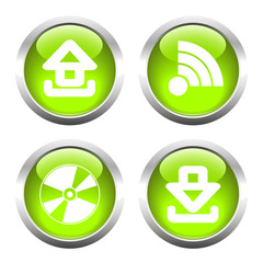 Set of buttons for web, CD, wi-fi, download, upload. Vector