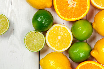 Fototapeta na wymiar Assortment of citrus fruits