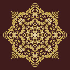Damask  Pattern. Orient Golden Ornament