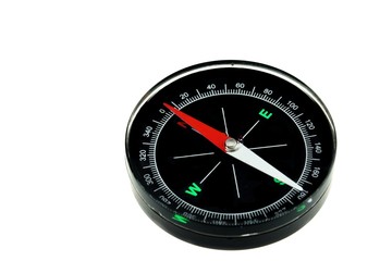 Modern New Black Magnetic Compass Isolated
