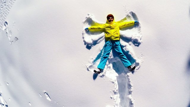 Snow angel slow motion