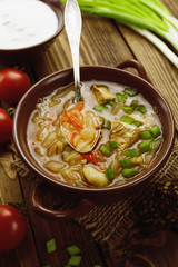 Soup with cabbage and meat