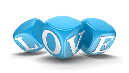 Dices and love (clipping path included)
