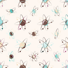seamless background with atoms